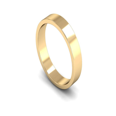 14ct Yellow Gold Flat Wedding Ring 4mm - Light Weight
