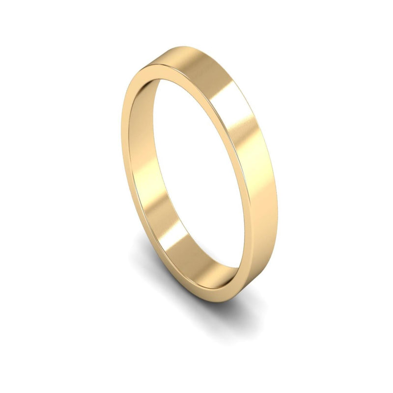 14ct Yellow Gold Flat Wedding Ring 4mm - Light Weight