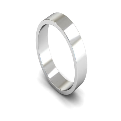 14ct White Gold Flat Wedding Ring 5mm - Light Weight
