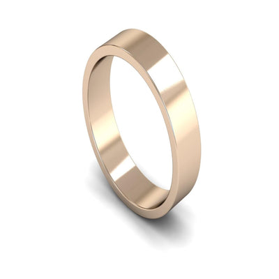 14ct Rose Gold Flat Wedding Ring 5mm - Light Weight
