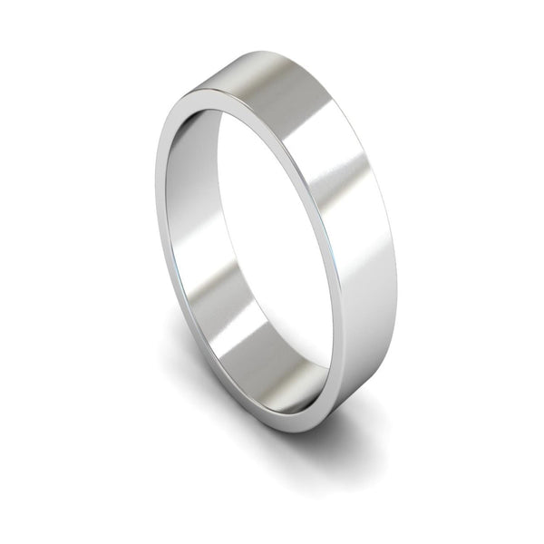 Platinum Flat Wedding Ring 6mm - Light Weight