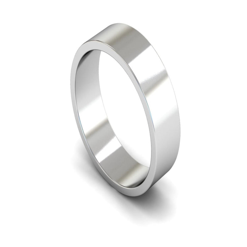 Platinum Flat Wedding Ring 6mm - Light Weight