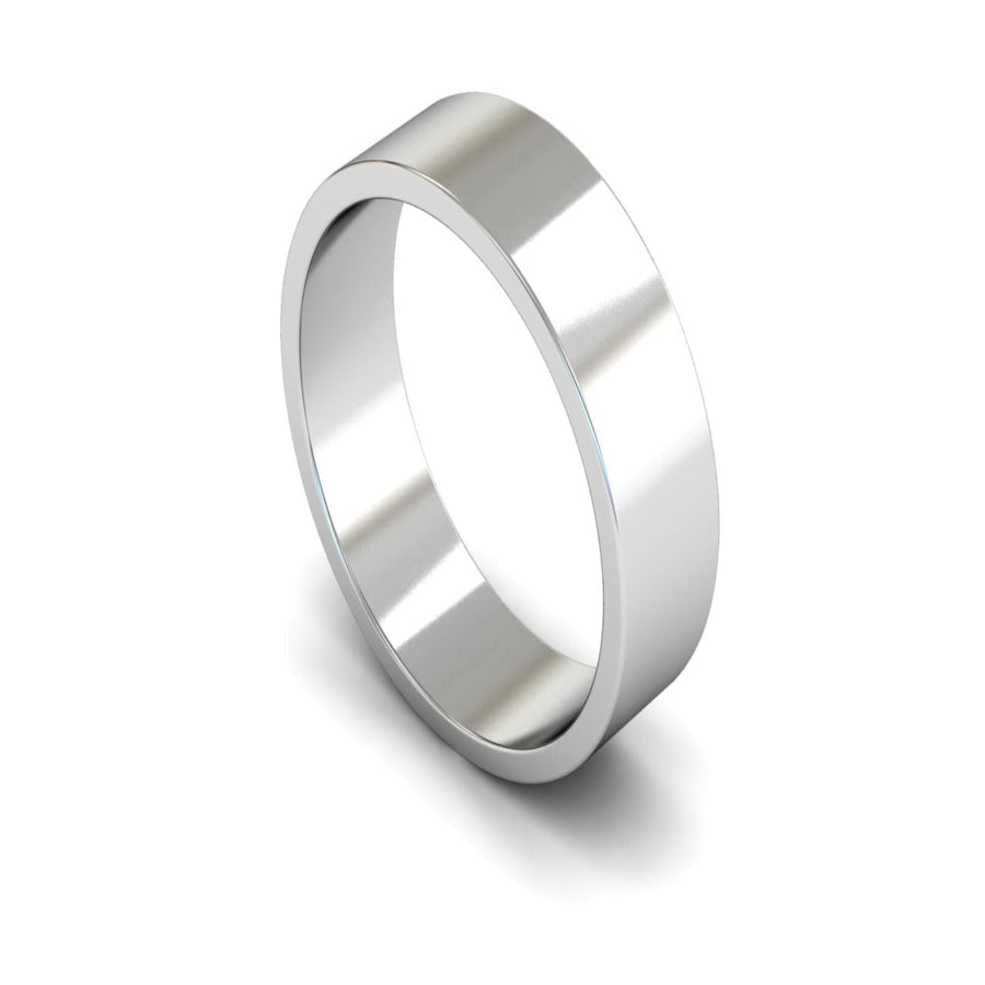 14ct White Gold Flat Wedding Ring 6mm - Light Weight