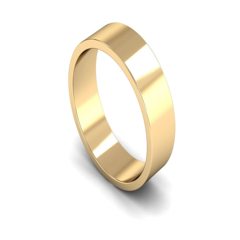 14ct Yellow Gold Flat Wedding Ring 6mm - Light Weight
