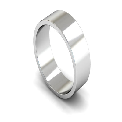Platinum Flat Wedding Ring 7mm - Light Weight