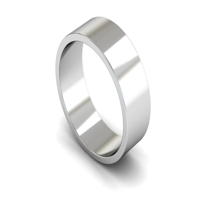 Platinum Flat Wedding Ring 7mm - Light Weight