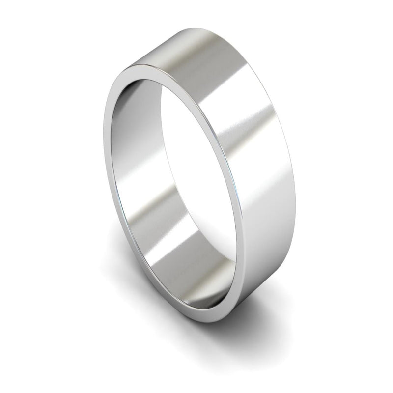Platinum Flat Wedding Ring 8mm - Light Weight