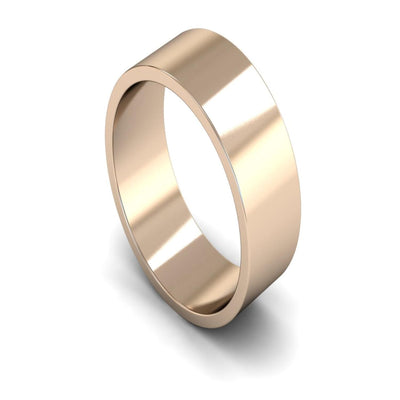 9ct Rose Gold Flat Wedding Ring 8mm - Light Weight