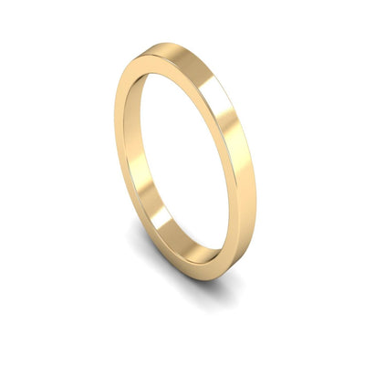 14ct Yellow Gold Flat Wedding Ring 3mm - Medium Weight