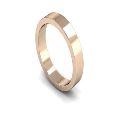 14ct Rose Gold Flat Wedding Ring 4mm - Medium Weight