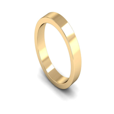 14ct Yellow Gold Flat Wedding Ring 4mm - Medium Weight