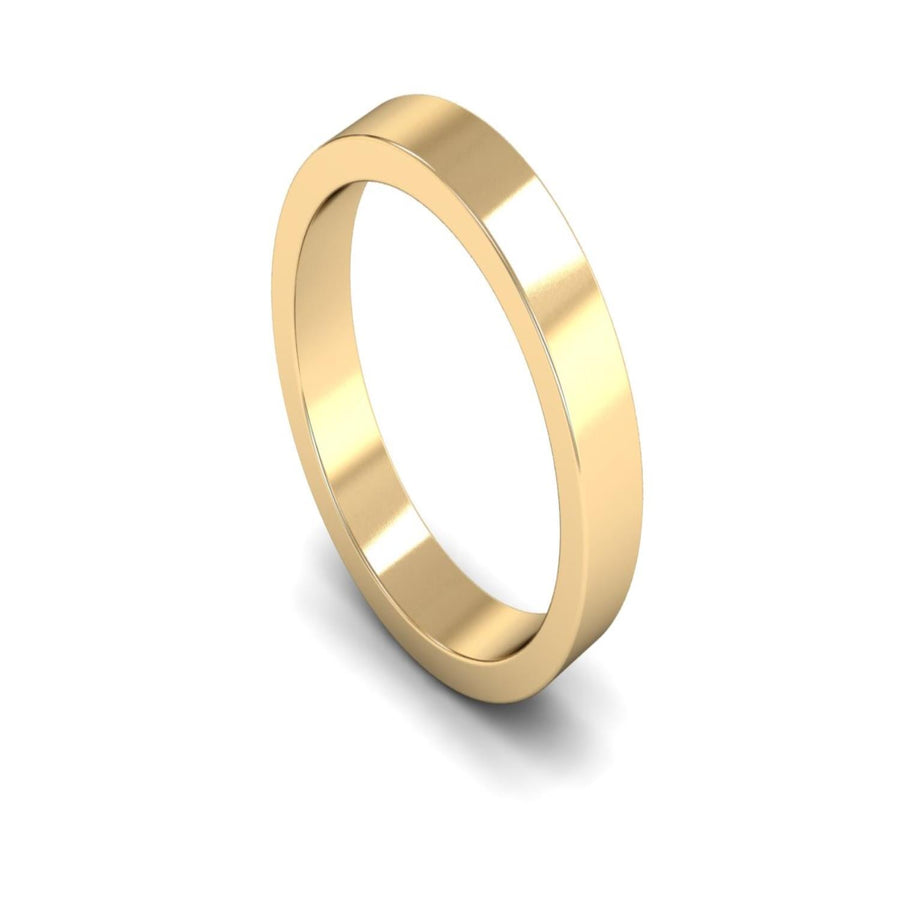 9ct Yellow Gold Flat Wedding Ring 4mm - Medium Weight