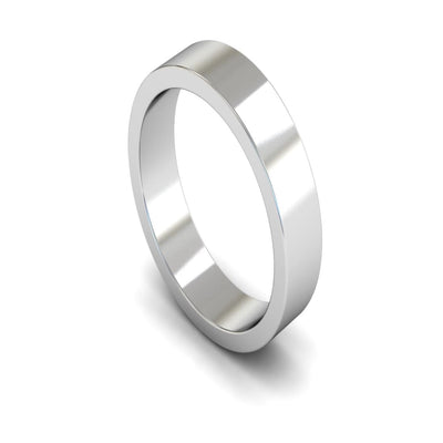 Platinum Flat Wedding Ring 5mm - Medium Weight