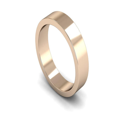 18ct Rose Gold Flat Wedding Ring 5mm - Medium Weight