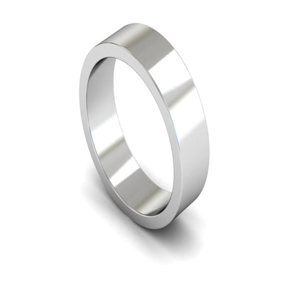 9ct White Gold Flat Wedding Ring 6mm - Medium Weight