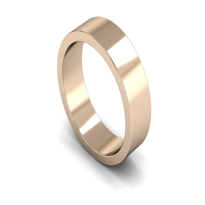 18ct Rose Gold Flat Wedding Ring 6mm - Medium Weight