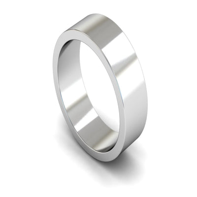 Platinum Flat Wedding Ring 7mm - Medium Weight