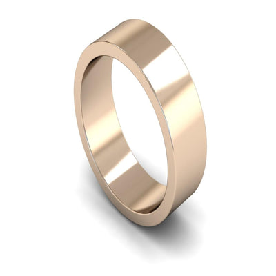 9ct Rose Gold Flat Wedding Ring 7mm - Medium Weight