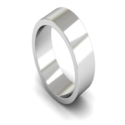 Platinum Flat Wedding Ring 8mm - Medium Weight