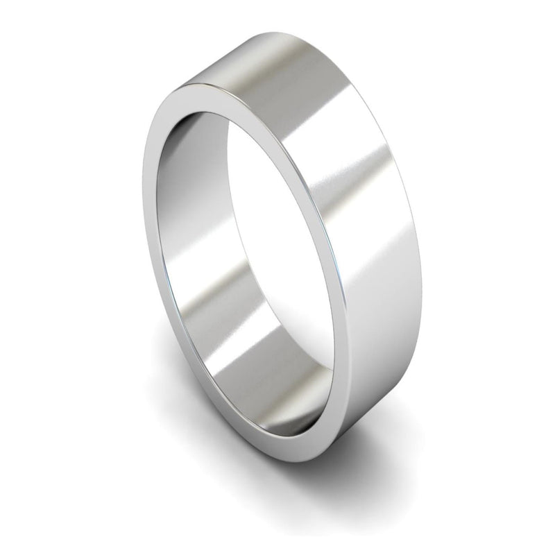 Platinum Flat Wedding Ring 8mm - Medium Weight