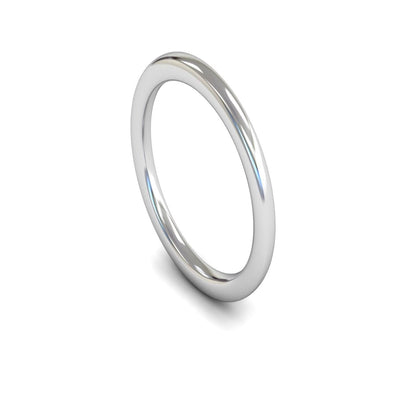 Platinum Slight Court Wedding Ring 1.5mm - Heavy Weight