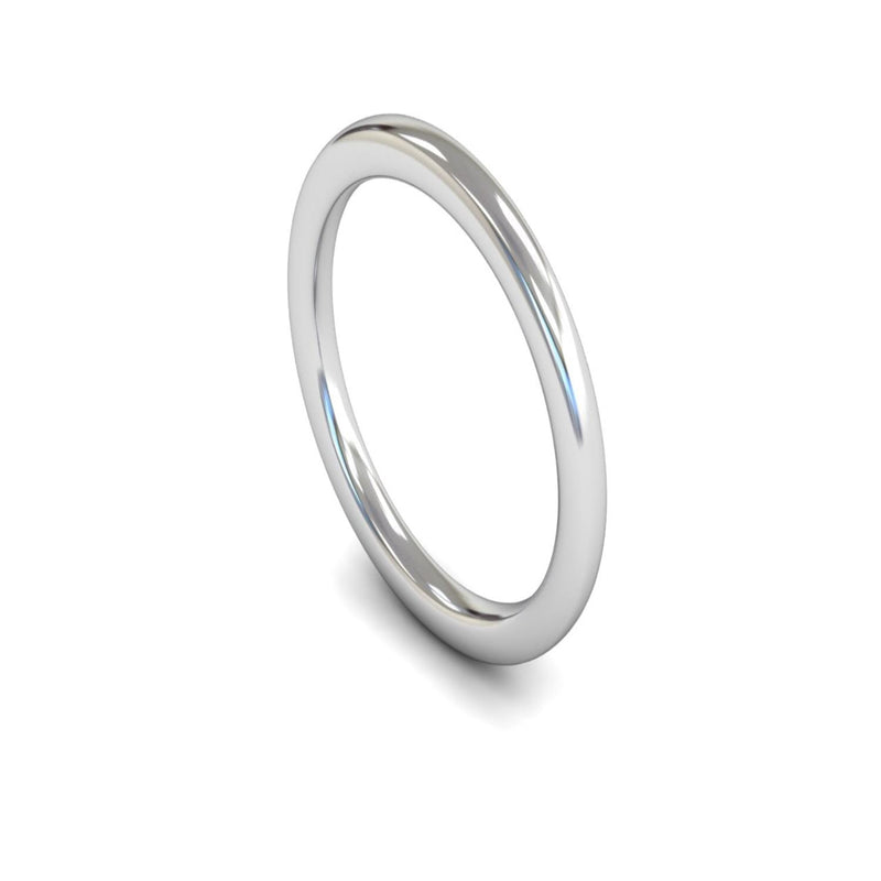 Platinum Slight Court Wedding Ring 1.5mm - Heavy Weight