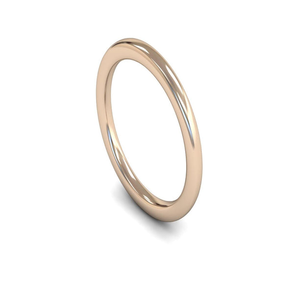 14ct Rose Gold Slight Court Wedding Ring 2mm - Heavy Weight