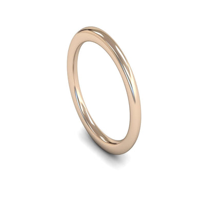 9ct Rose Gold Slight Court Wedding Ring 1.5mm - Heavy Weight