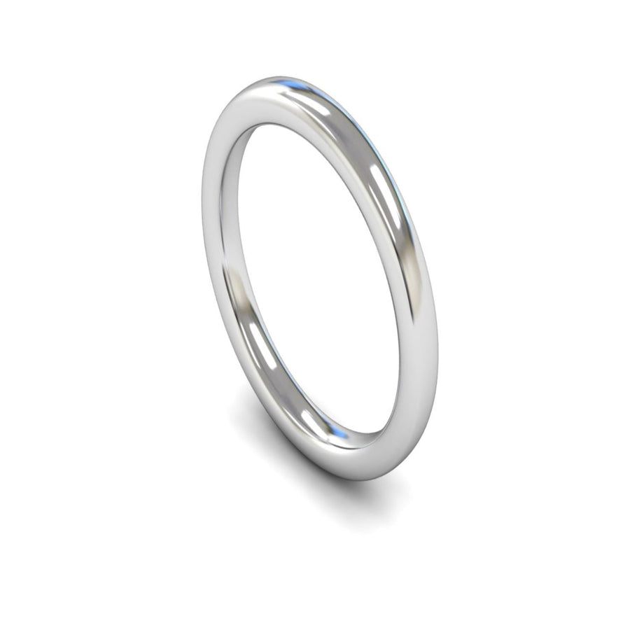 Platinum Slight Court Wedding Ring 2.5mm - Heavy Weight