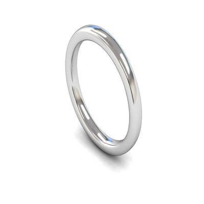 18ct White Gold Slight Court Wedding Ring 2.5mm - Heavy Weight