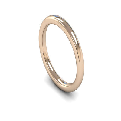 9ct Rose Gold Slight Court Wedding Ring 2.5mm - Heavy Weight