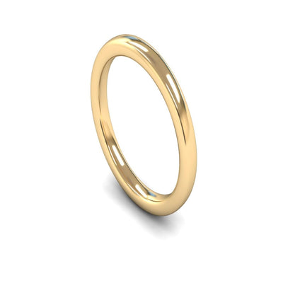 14ct Yellow Gold Slight Court Wedding Ring 2.5mm - Heavy Weight