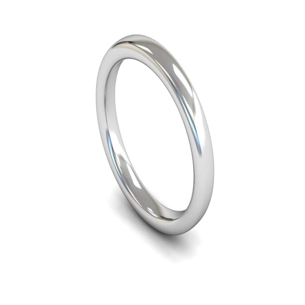 Platinum Slight Court Wedding Ring 3mm - Heavy Weight