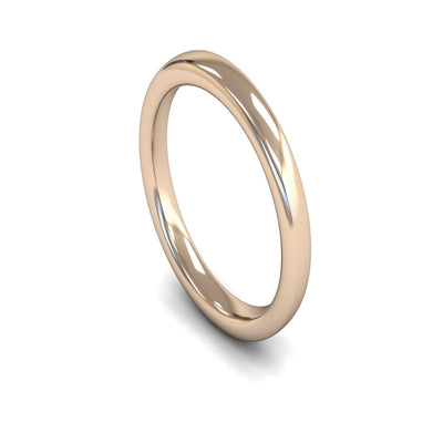 9ct Rose Gold Slight Court Wedding Ring 3mm - Heavy Weight