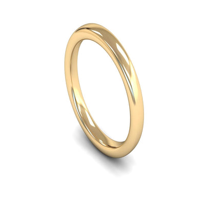 14ct Yellow Gold Slight Court Wedding Ring 3mm - Heavy Weight