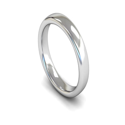 18ct White Gold Slight Court Wedding Ring 4mm - Heavy Weight