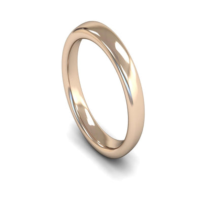 18ct Rose Gold Slight Court Wedding Ring 4mm - Heavy Weight