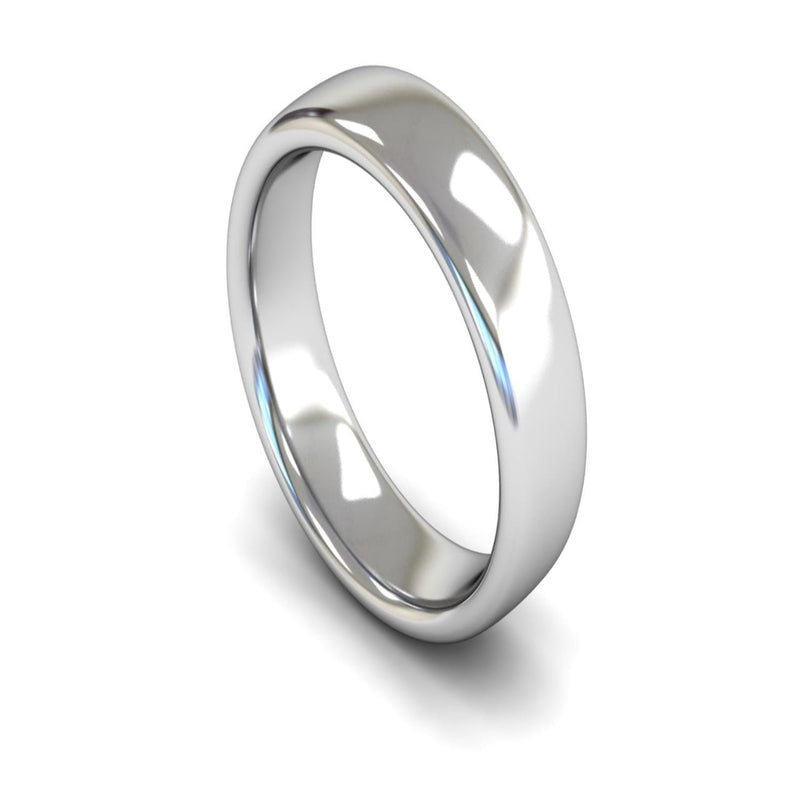 Platinum Slight Court Wedding Ring 6mm - Heavy Weight