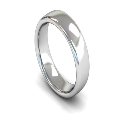 14ct White Gold Slight Court Wedding Ring 6mm - Heavy Weight