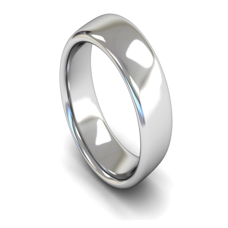 Platinum Slight Court Wedding Ring 10mm - Heavy Weight
