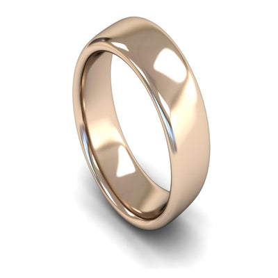 9ct Rose Gold Slight Court Wedding Ring 10mm - Heavy Weight