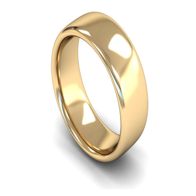 14ct Yellow Gold Slight Court Wedding Ring 10mm - Heavy Weight