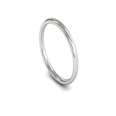 Platinum Slight Court Wedding Ring 1.5mm - Light Weight