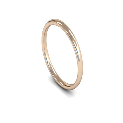 9ct Rose Gold Slight Court Wedding Ring 1.5mm - Light Weight