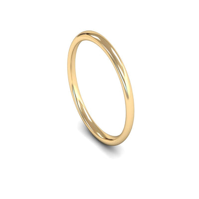 14ct Yellow Gold Slight Court Wedding Ring 1.5mm - Light Weight