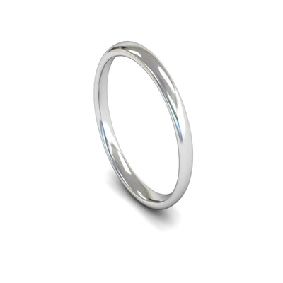 Platinum Slight Court Wedding Ring 2.5mm - Light Weight
