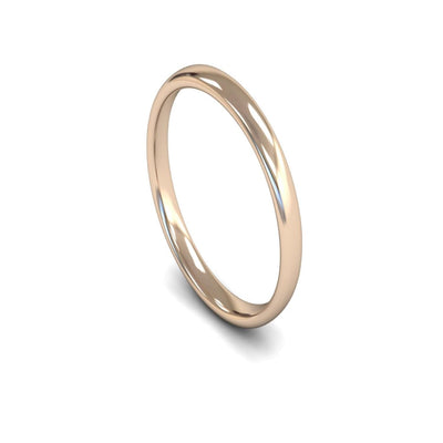 9ct Rose Gold Slight Court Wedding Ring 2.5mm - Light Weight