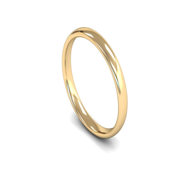 9ct Yellow Gold Slight Court Wedding Ring 2.5mm - Light Weight