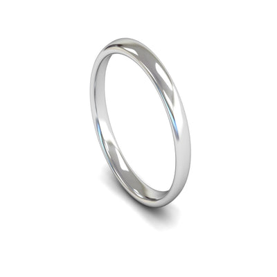 Platinum Slight Court Wedding Ring 3mm - Light Weight