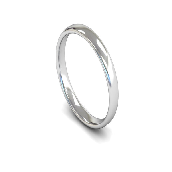 18ct White Gold Slight Court Wedding Ring 3mm - Light Weight